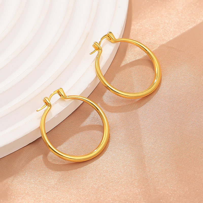 Eye-catching Accessories Fashion Simple Glossy Big Circle Earrings