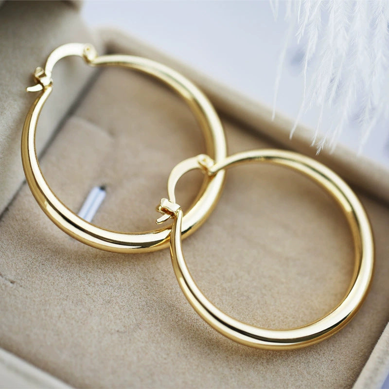 Eye-catching Accessories Fashion Simple Glossy Big Circle Earrings