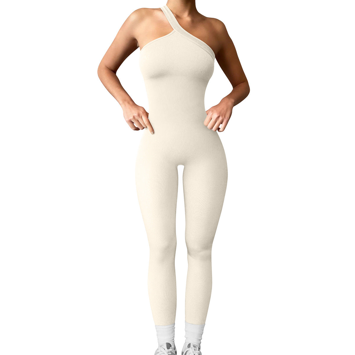 New One Shoulder Sports Jumpsuit For Women