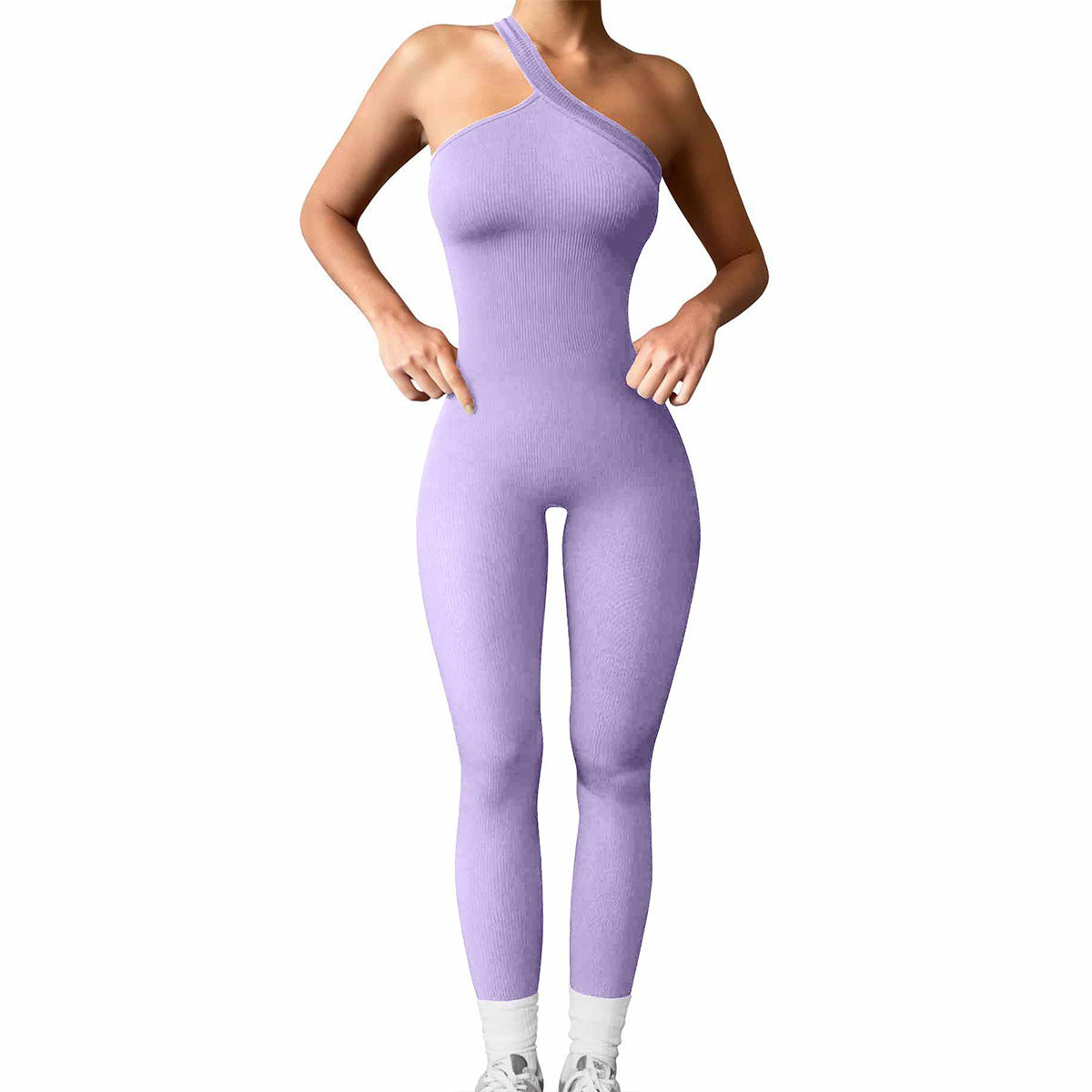 New One Shoulder Sports Jumpsuit For Women
