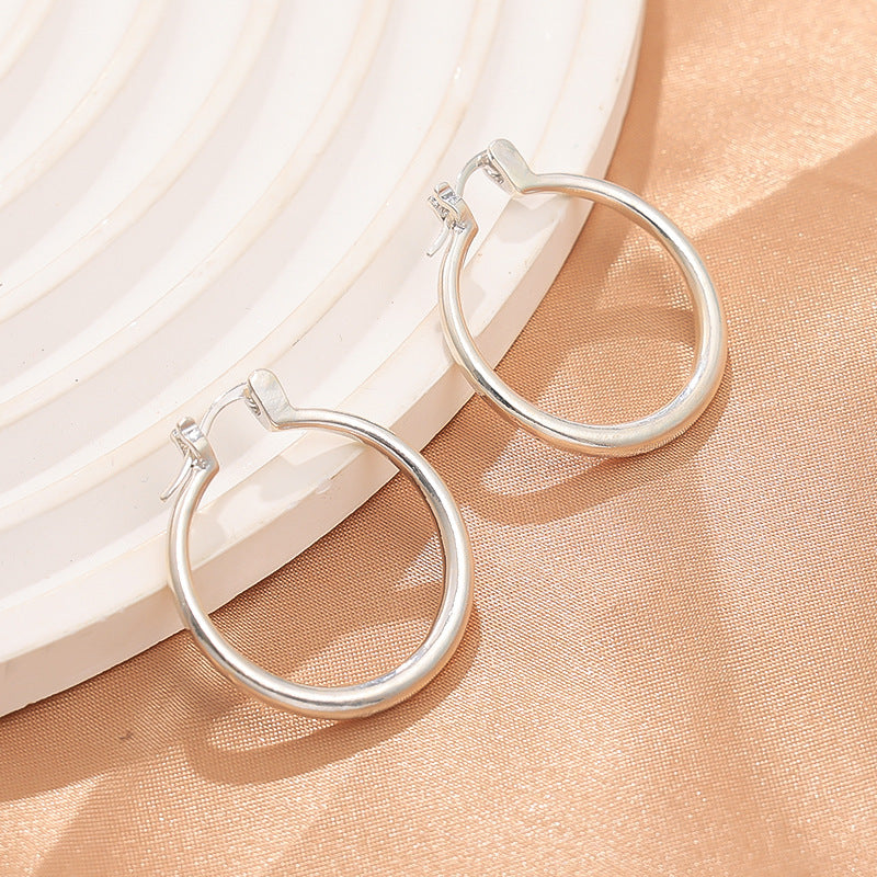 Eye-catching Accessories Fashion Simple Glossy Big Circle Earrings