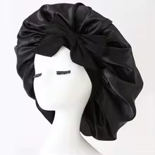 Luxury Satin Sleep Bonnet – Adjustable Silk Hair Protector with Tie Band