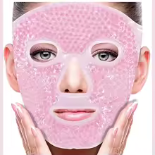 Full Face Ice Compress Mask – Reusable Cooling & Massage Therapy Mask